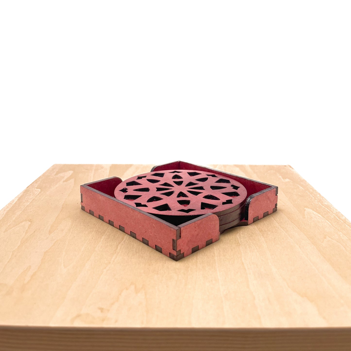 Mandala Art Coasters-Dasha Wooden-Cherry Wood