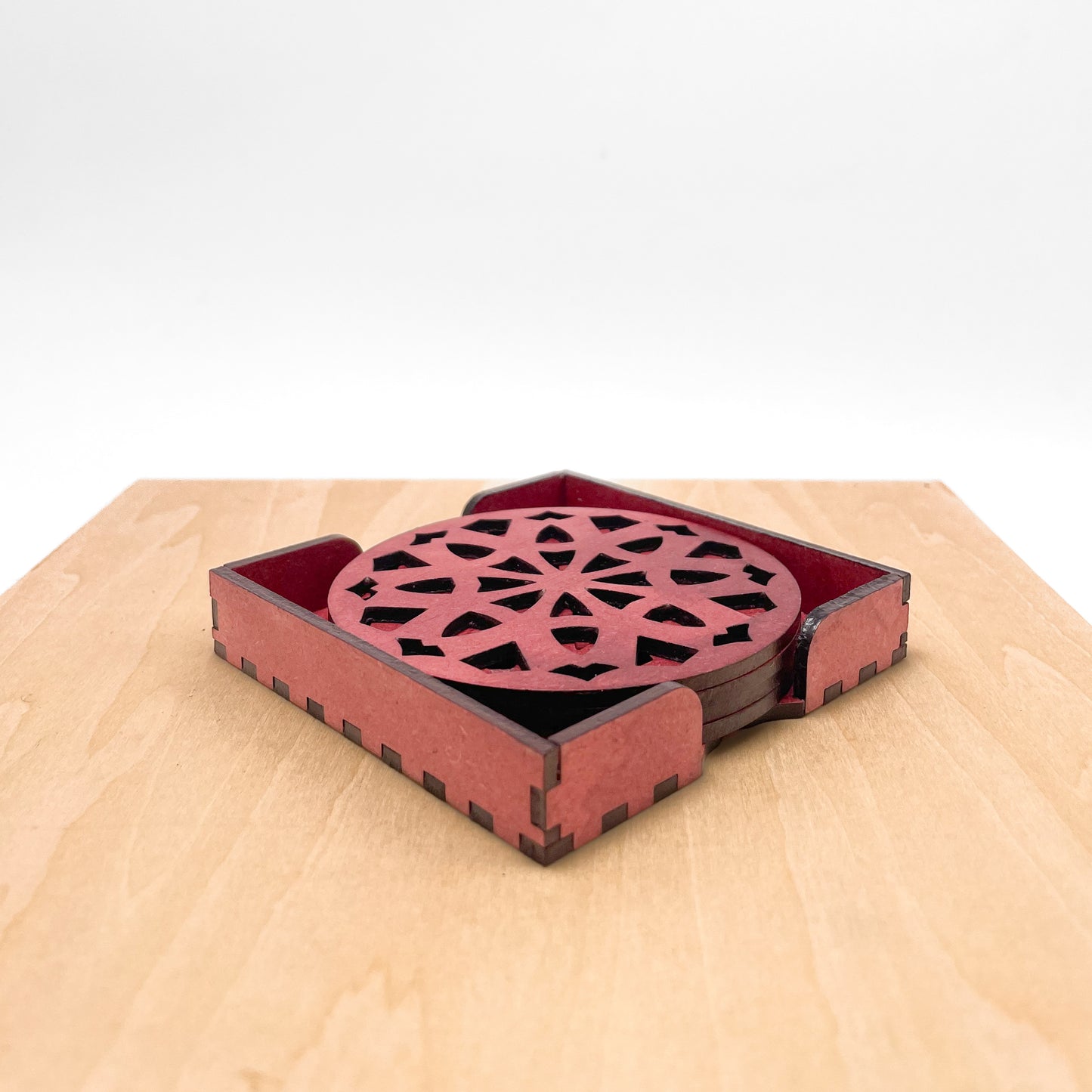 Mandala Art Coasters-Dasha Wooden-Cherry Wood