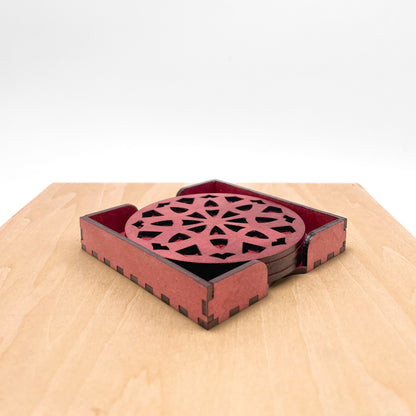 Mandala Art Coasters-Dasha Wooden-Cherry Wood