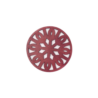 Mandala Art Coasters-Trayodash Wooden-Cherry Wood