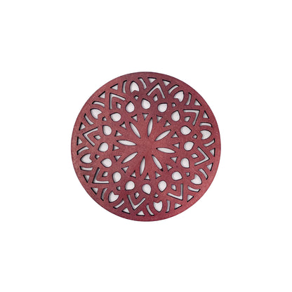 Wooden Panchadash Mandala Coasters with Holder