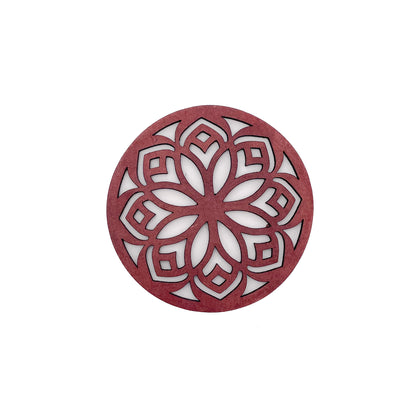 Mandala Art Coasters-Shodash Wooden-Cherry Wood