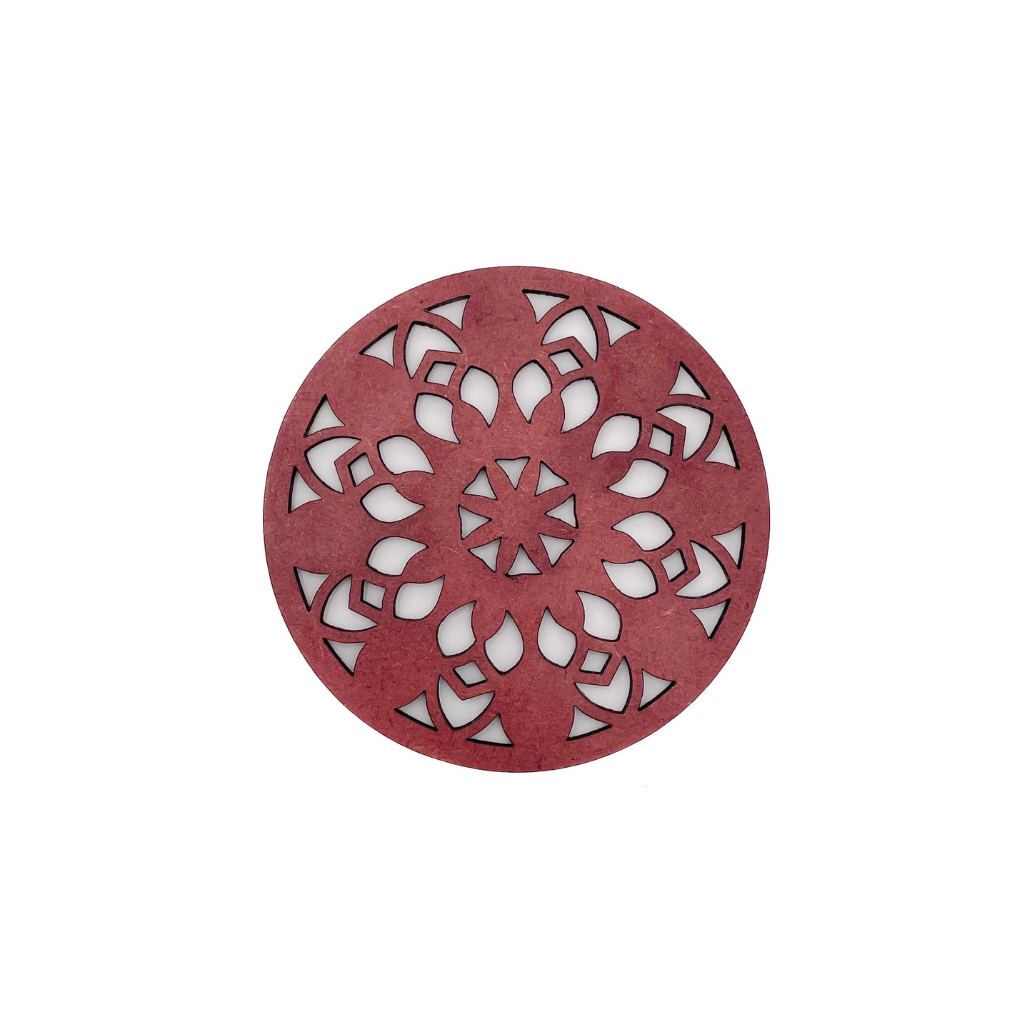 Mandala Art Coasters-Vimsati Wooden-Cherry Wood