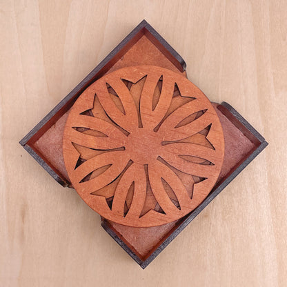 Mandala Art Coasters-Dwe Wooden-Honey Maple