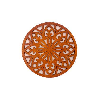 Mandala Art Coasters-Treeni Wooden-Honey Maple