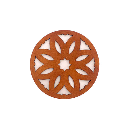 Mandala Art Coasters-Pancha Wooden-Honey Maple