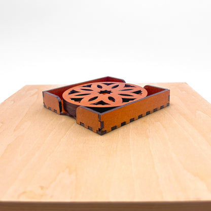 Mandala Art Coasters-Pancha Wooden-Honey Maple