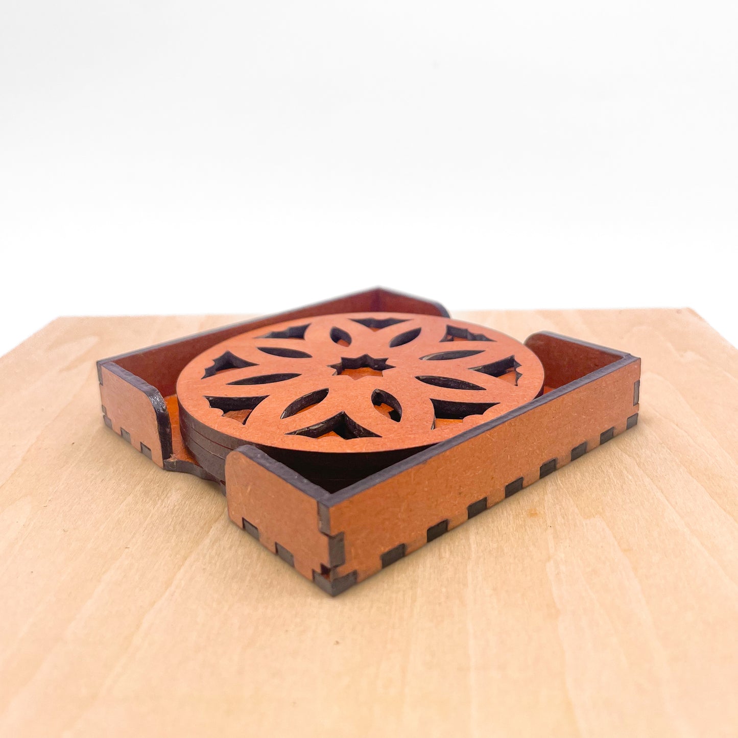Mandala Art Coasters-Pancha Wooden-Honey Maple