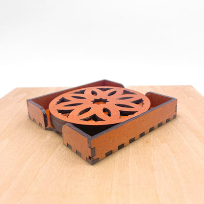 Mandala Art Coasters-Pancha Wooden-Honey Maple