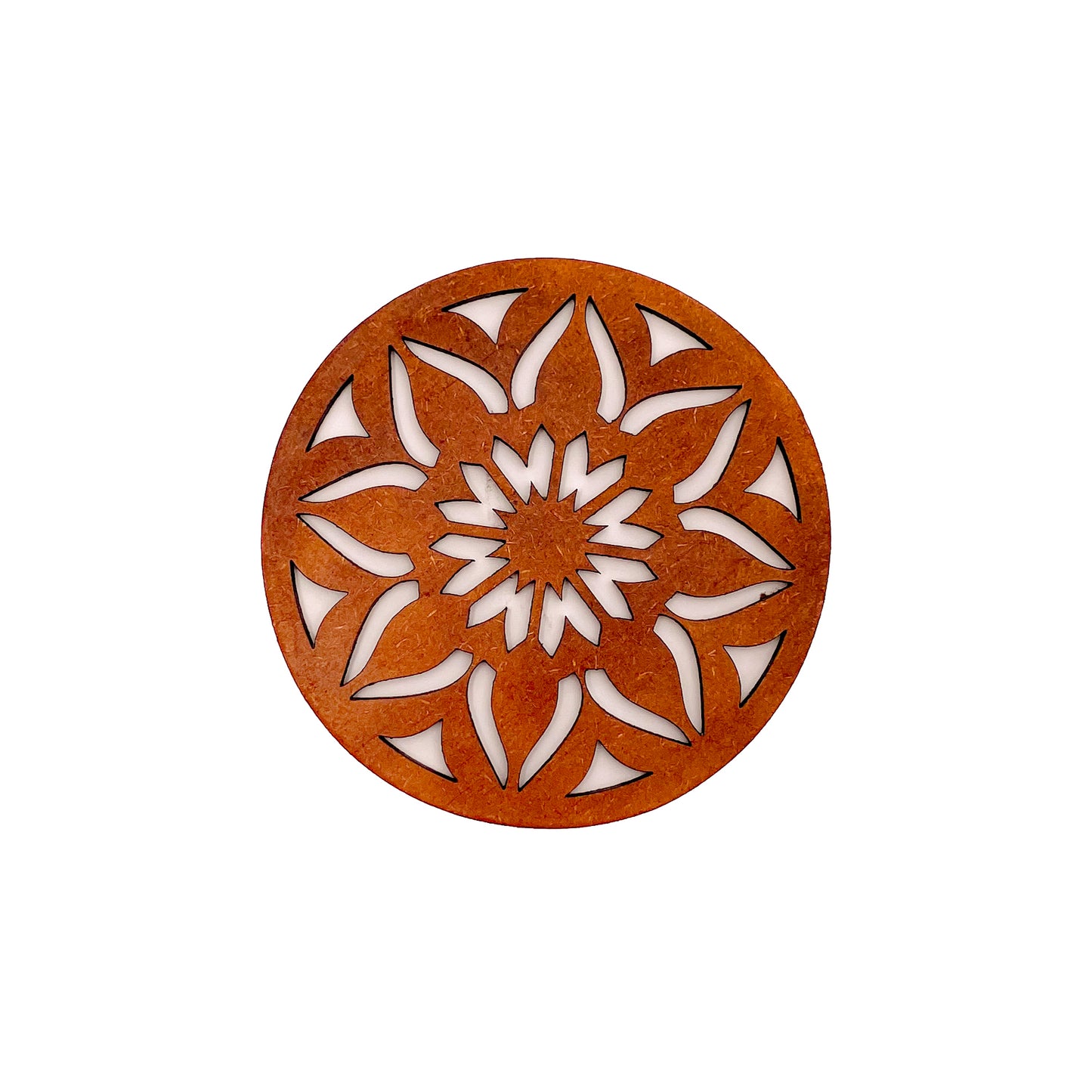 Mandala Art Coasters-Sapta Wooden-Honey Maple