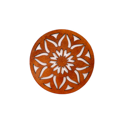 Mandala Art Coasters-Sapta Wooden-Honey Maple