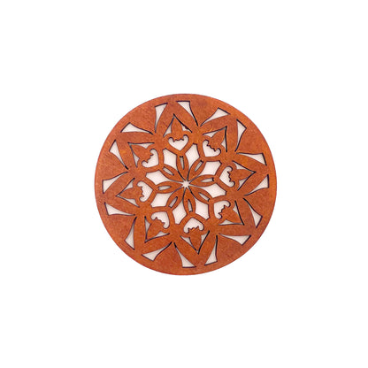 Mandala Art Coasters-Ashta Wooden-Honey Maple