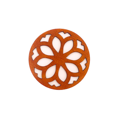 Mandala Art Coasters-Nava Wooden-Honey Maple