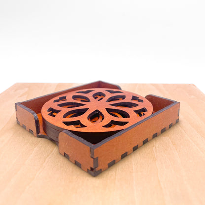 Mandala Art Coasters-Nava Wooden-Honey Maple