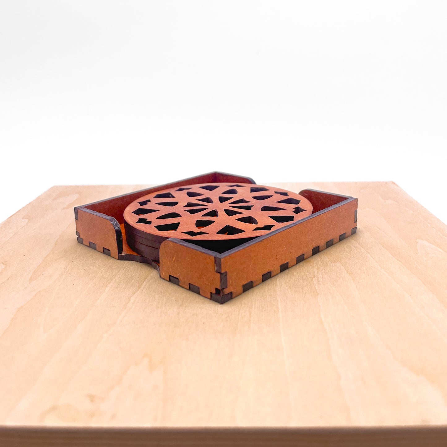 Mandala Art Coasters-Dasha Wooden-Honey Maple