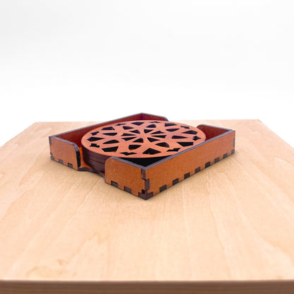 Mandala Art Coasters-Dasha Wooden-Honey Maple