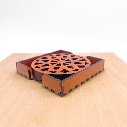 Mandala Art Coasters-Dasha Wooden-Honey Maple