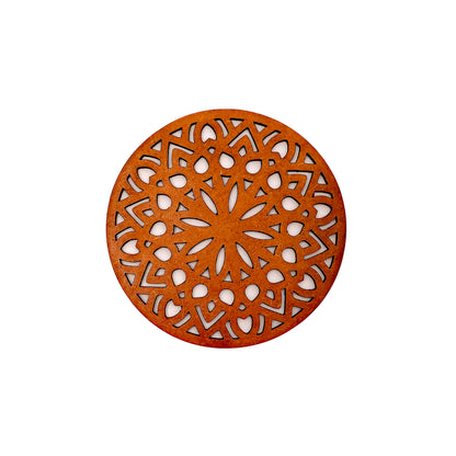 Wooden Panchadash Mandala Coasters with Holder