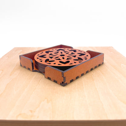 Mandala Art Coasters-Ashtadash Wooden-Honey Maple