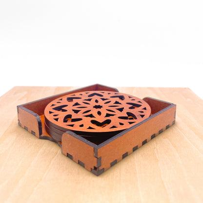 Mandala Art Coasters-Ashtadash Wooden-Honey Maple