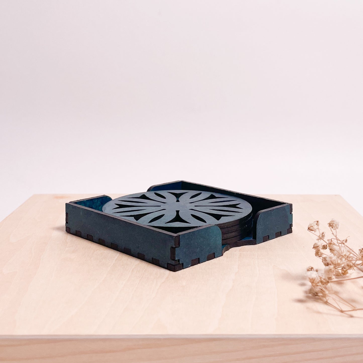 Mandala Art Coasters-Dwe Wooden-Indigo
