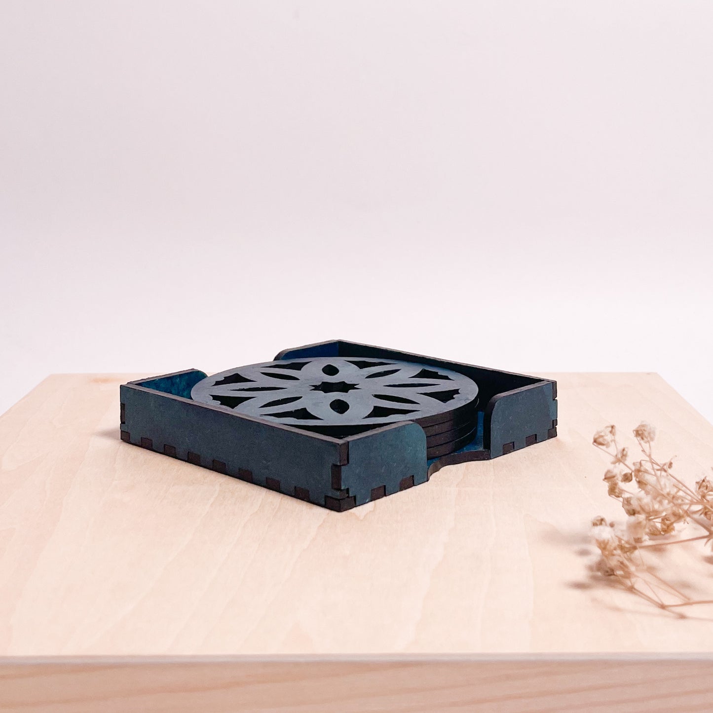 Mandala Art Coasters-Pancha Wooden-Indigo