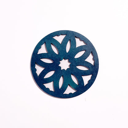 Mandala Art Coasters-Pancha Wooden-Indigo