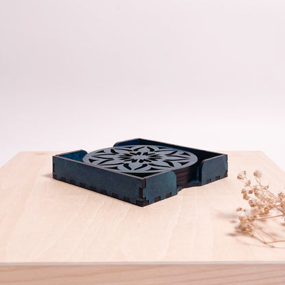 Mandala Art Coasters-Sapta Wooden-Indigo