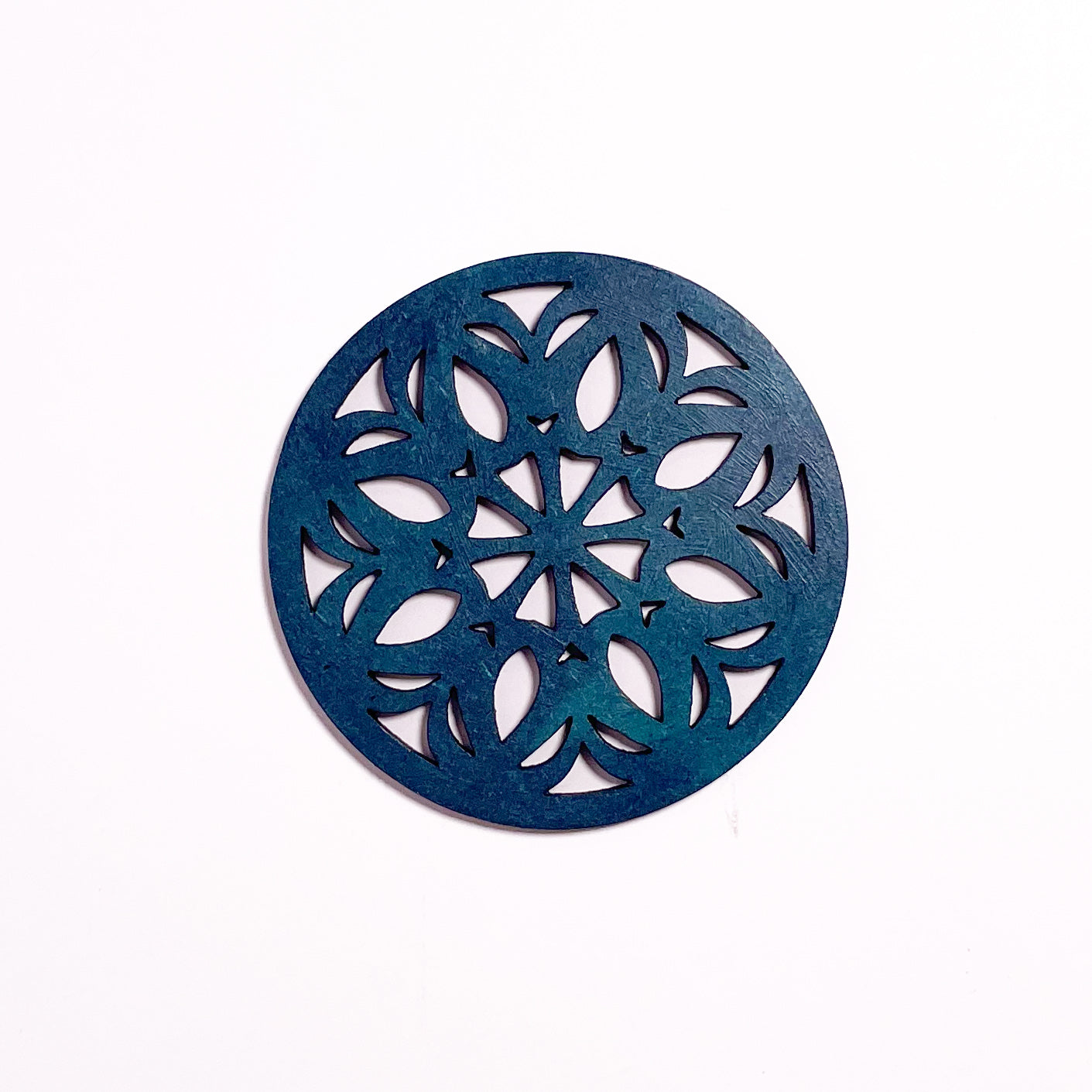 Wooden Ekaadash Mandala Coasters with Holder