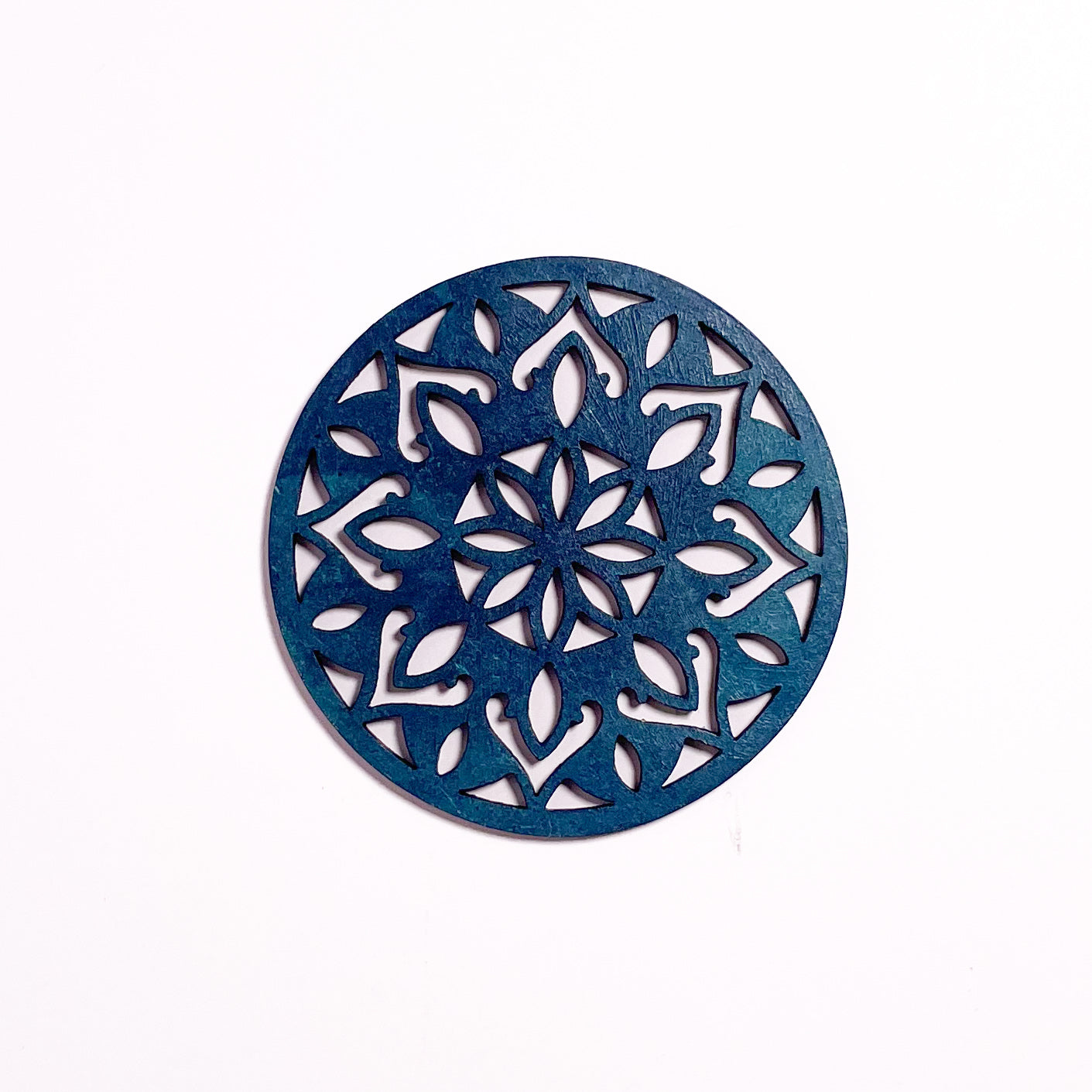 Wooden Dvaadash Mandala Coasters with Holder
