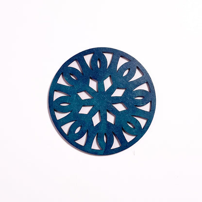 Mandala Art Coasters-Trayodash Wooden-Indigo