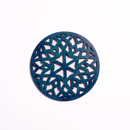 Mandala Art Coasters-Chaturdash Wooden-Indigo