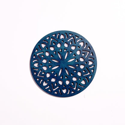 Wooden Panchadash Mandala Coasters with Holder