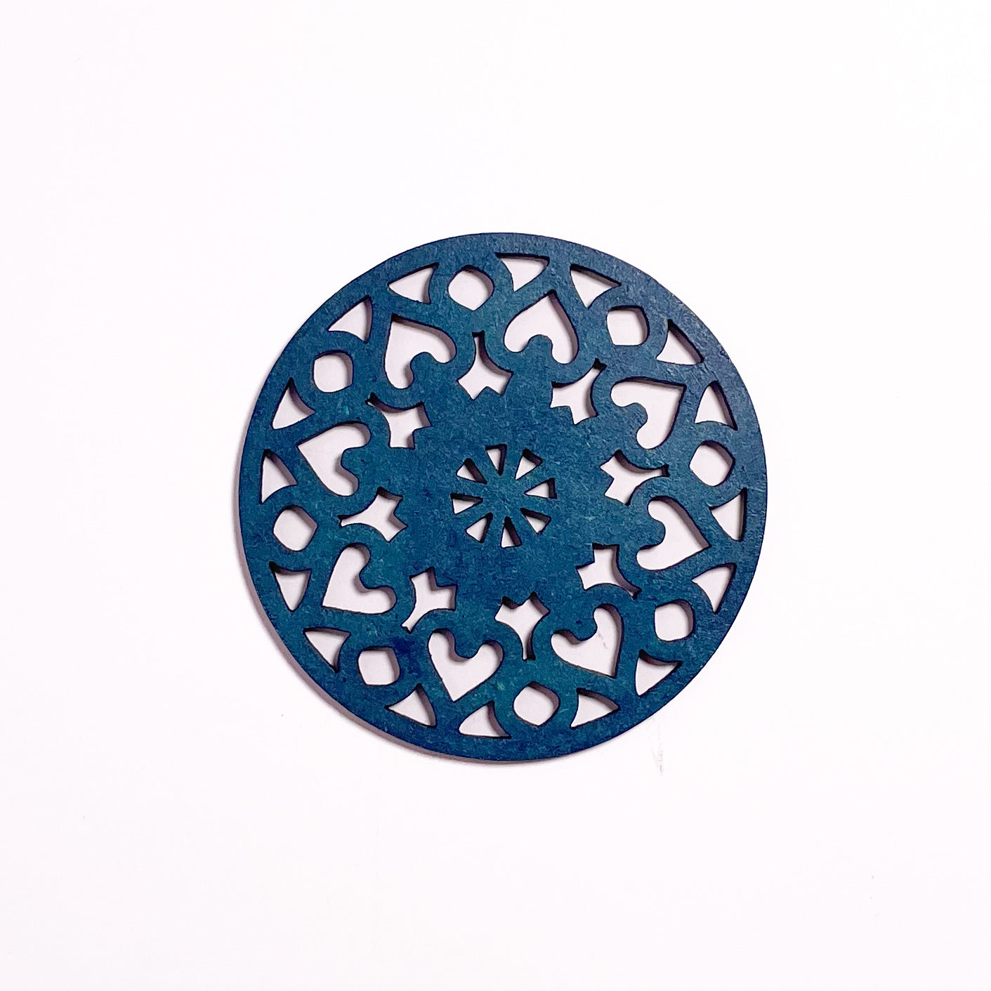 Wooden Saptadash Mandala Coasters with Holder