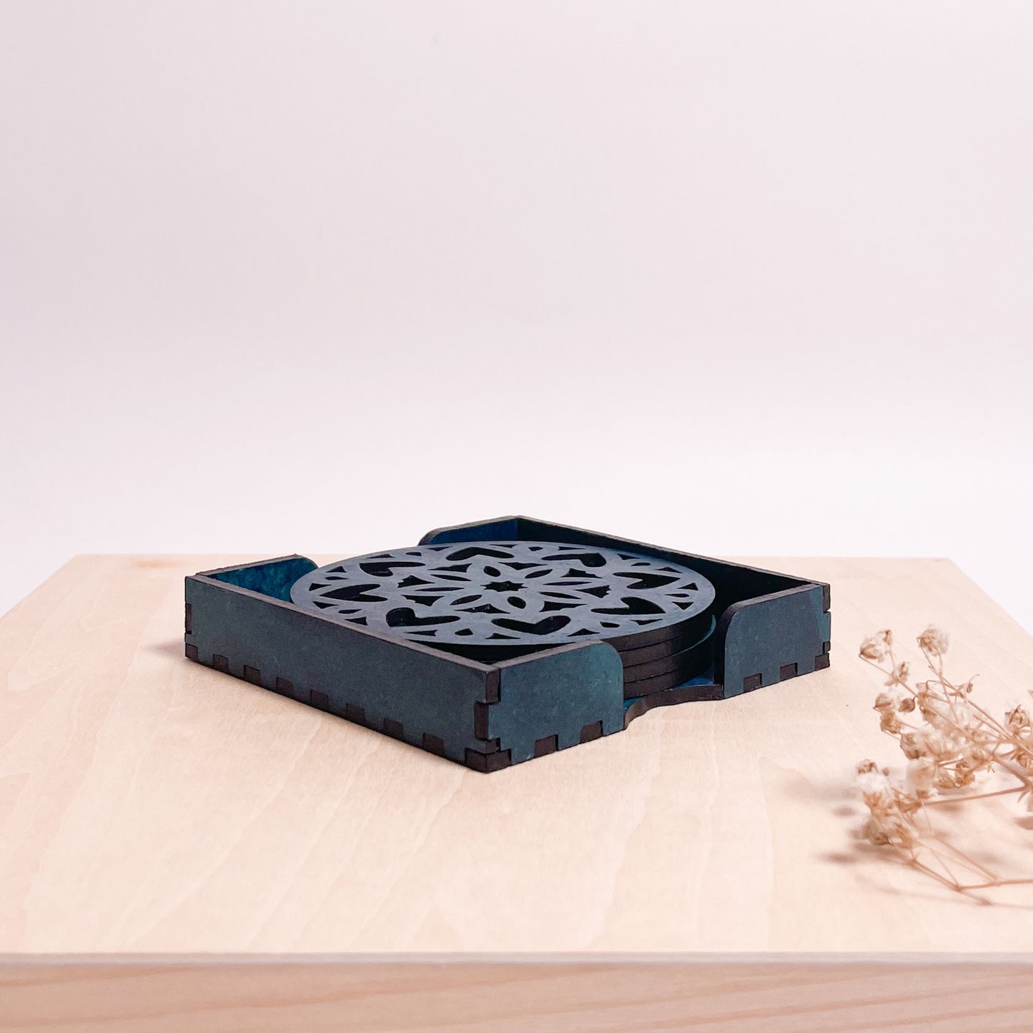 Mandala Art Coasters-Ashtadash Wooden-Indigo