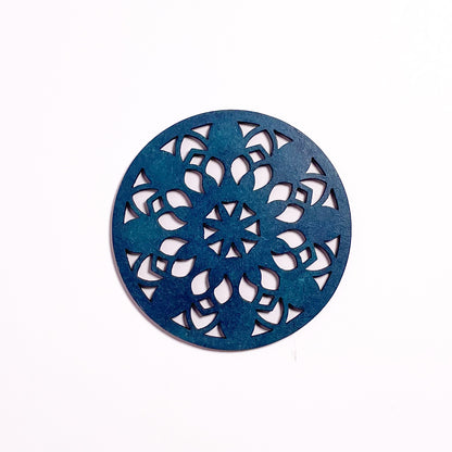 Mandala Art Coasters-Vimsati Wooden-Indigo