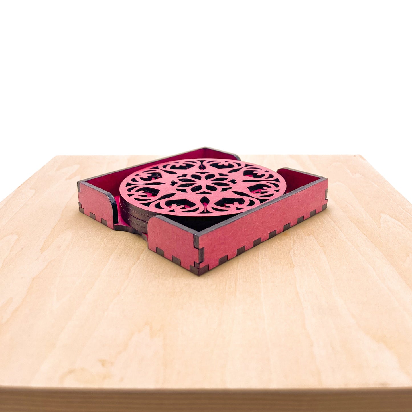 Mandala Art Coasters-Ekam Wooden-Pink