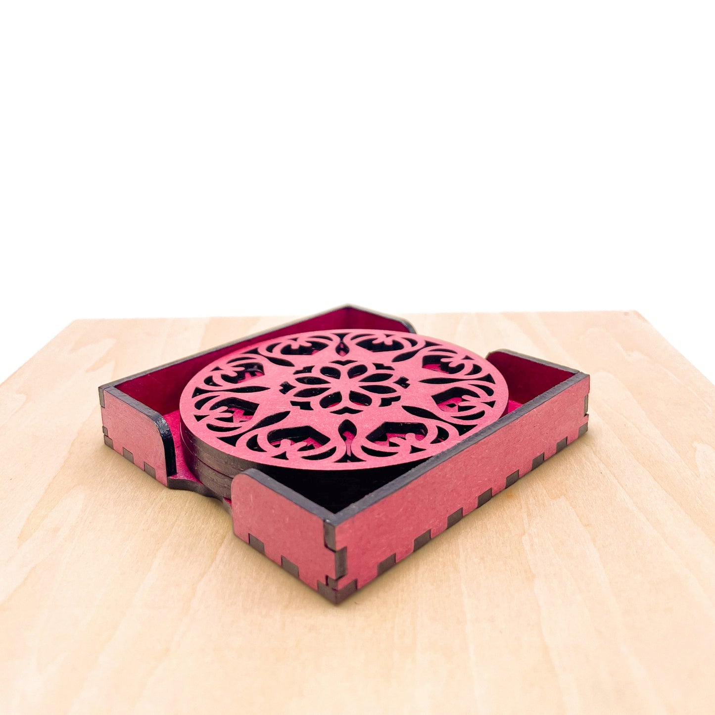 Mandala Art Coasters-Ekam Wooden-Pink