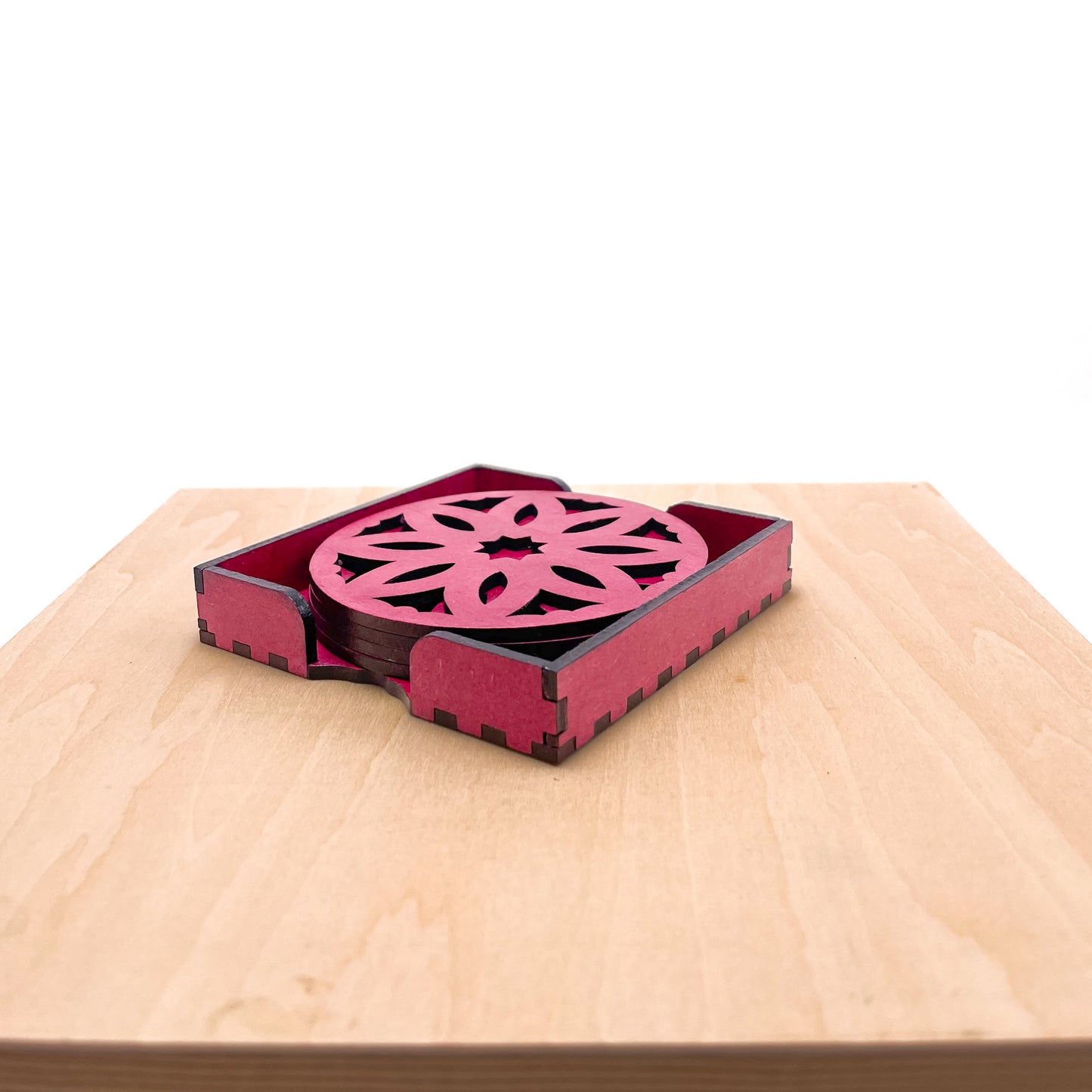 Mandala Art Coasters-Pancha Wooden-Pink