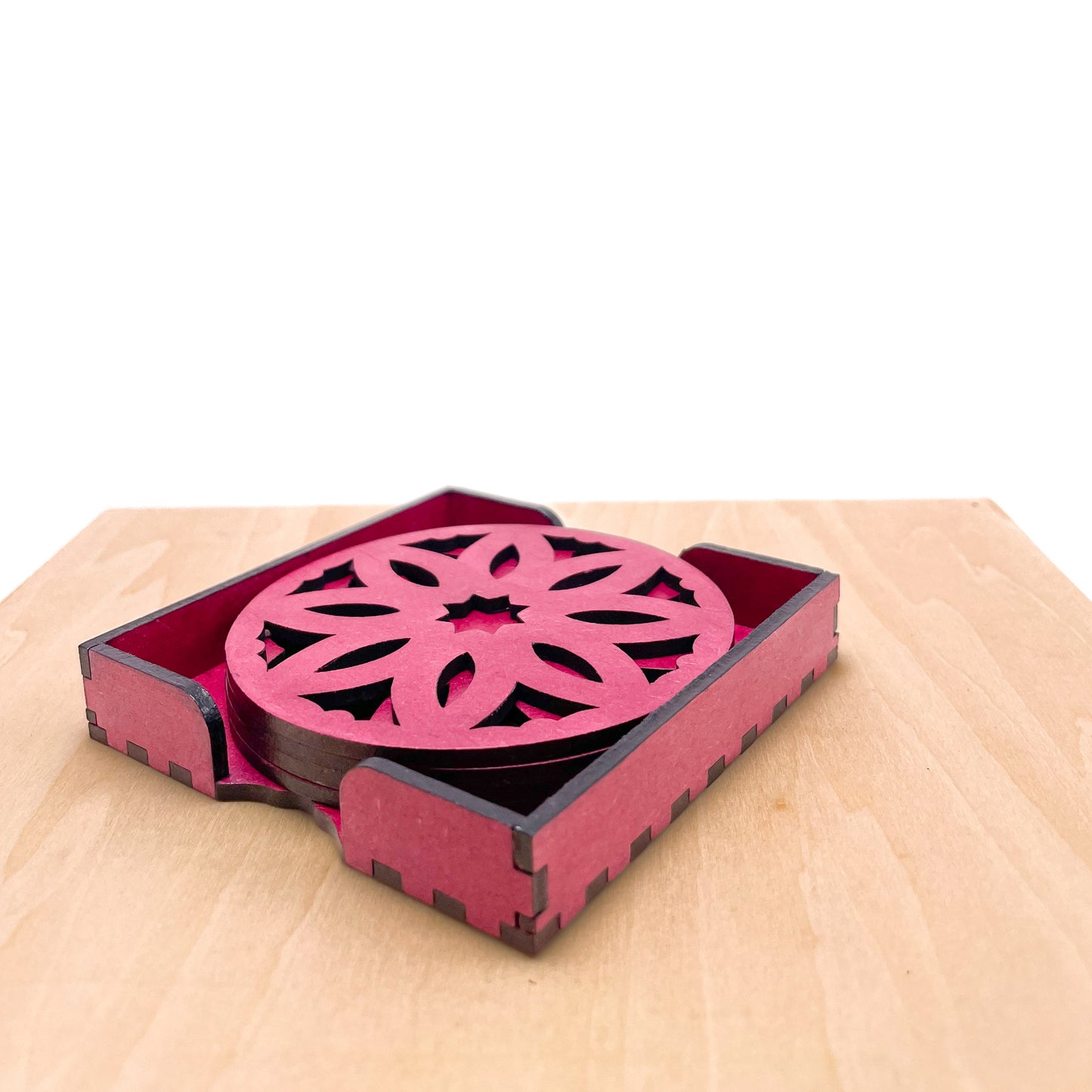 Mandala Art Coasters-Pancha Wooden-Pink
