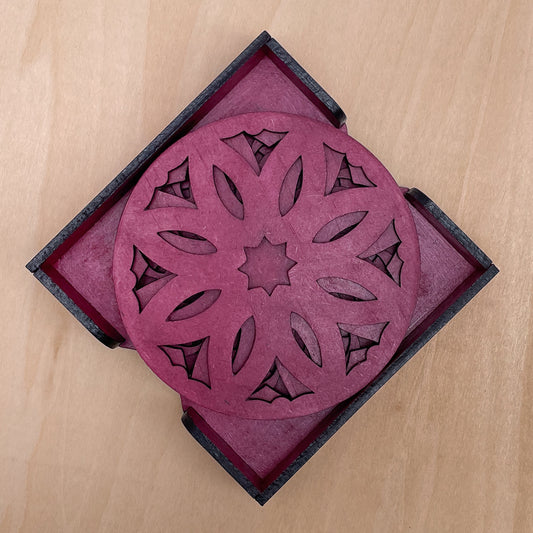 Mandala Art Coasters-Pancha Wooden-Pink