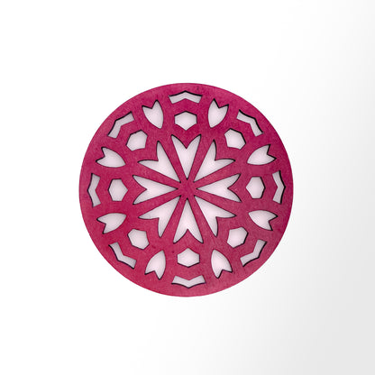 Mandala Art Coasters-Shata Wooden-Pink