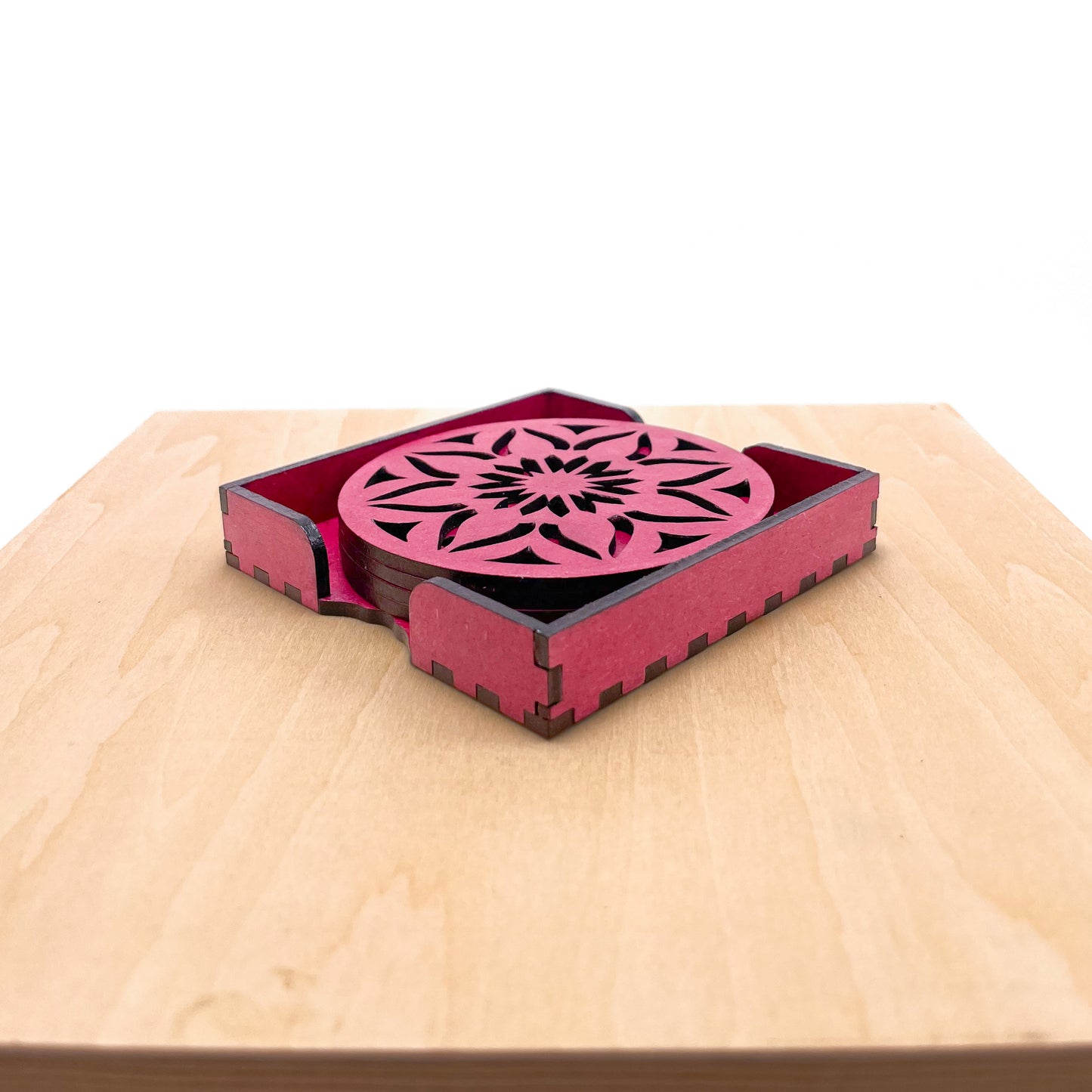 Mandala Art Coasters-Sapta Wooden-Pink