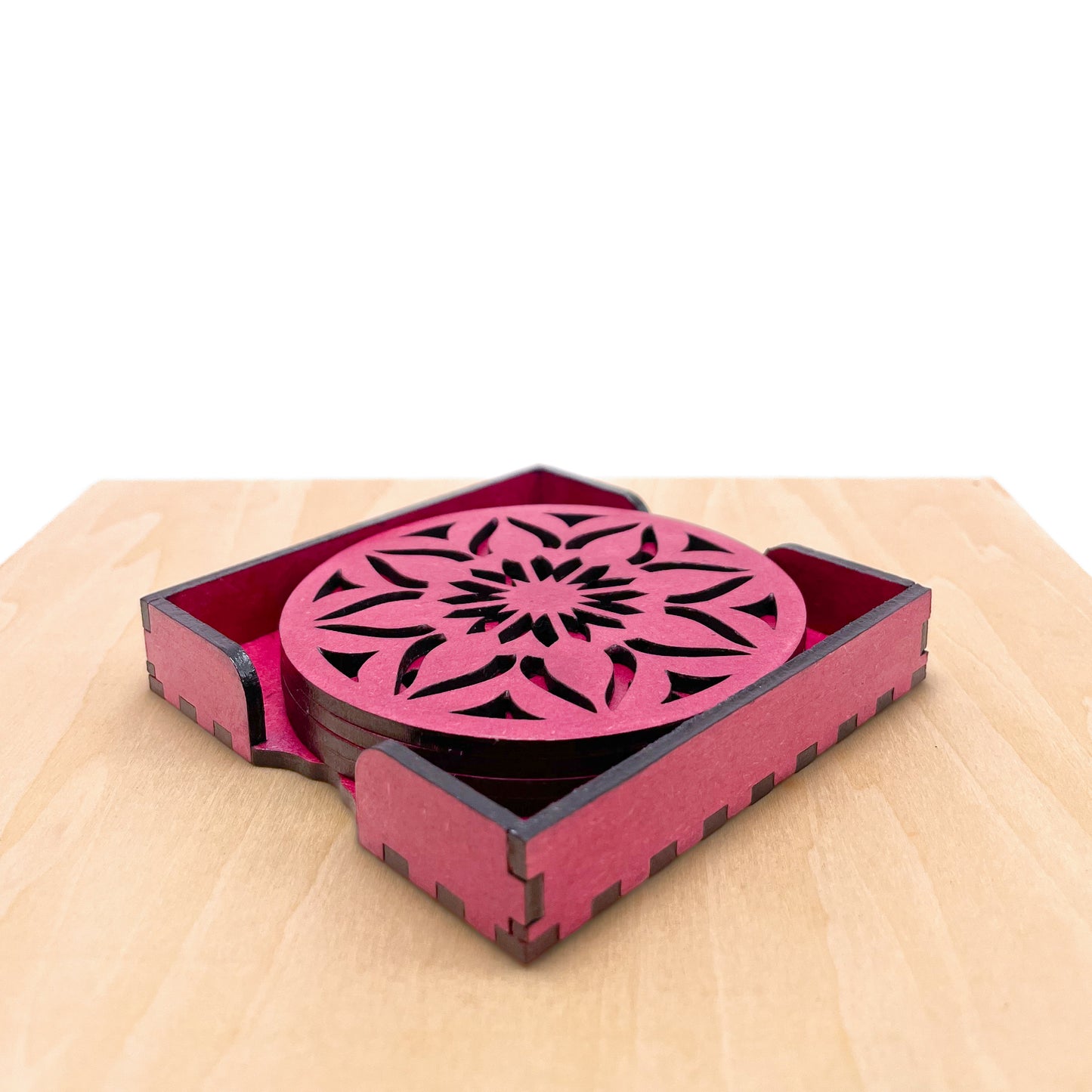 Mandala Art Coasters-Sapta Wooden-Pink