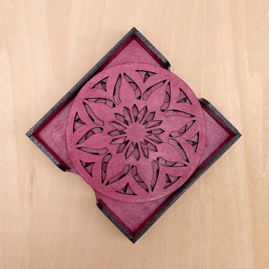 Mandala Art Coasters-Sapta Wooden-Pink