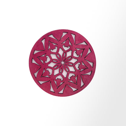 Mandala Art Coasters-Ashta Wooden-Pink