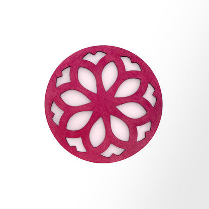 Mandala Art Coasters-Nava Wooden-Pink