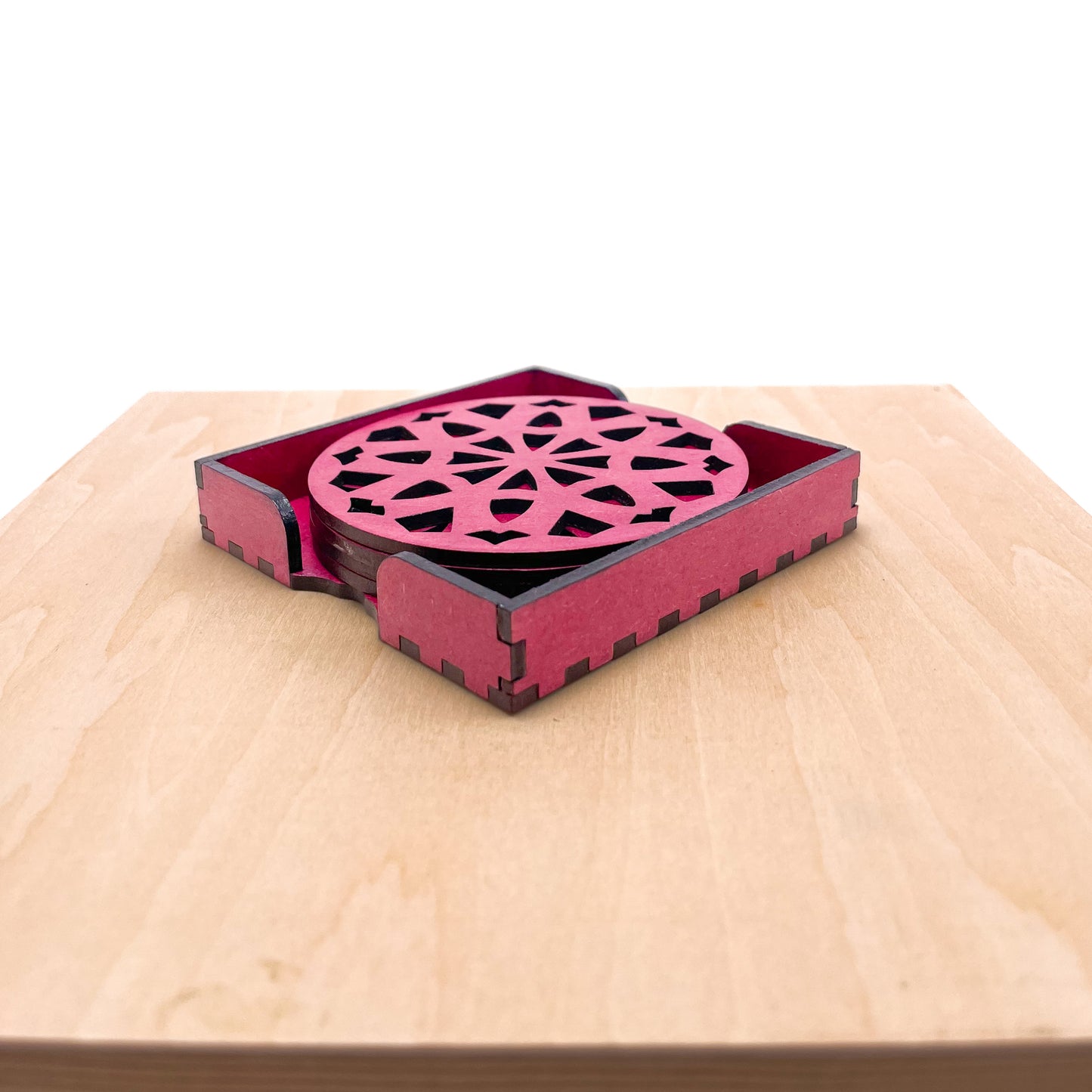 Mandala Art Coasters-Dasha Wooden-Pink