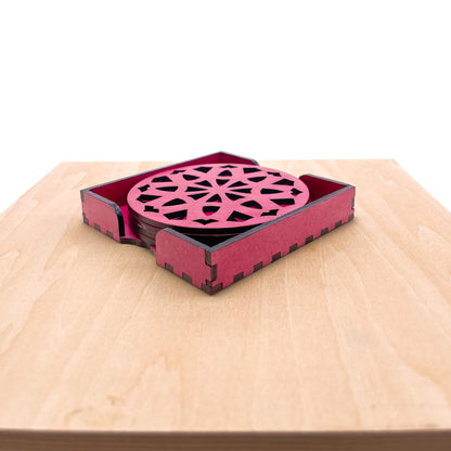 Mandala Art Coasters-Dasha Wooden-Pink