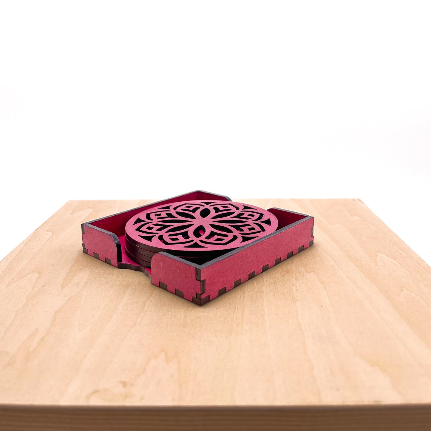 Mandala Art Coasters-Shodash Wooden-Pink